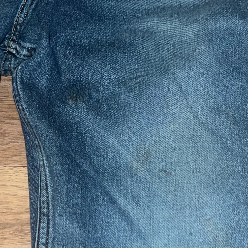 Levi’s 505 Straight Fit Work Jeans W36 L32 Distressed Cut Hem Classic Blue - Picture 3 of 11